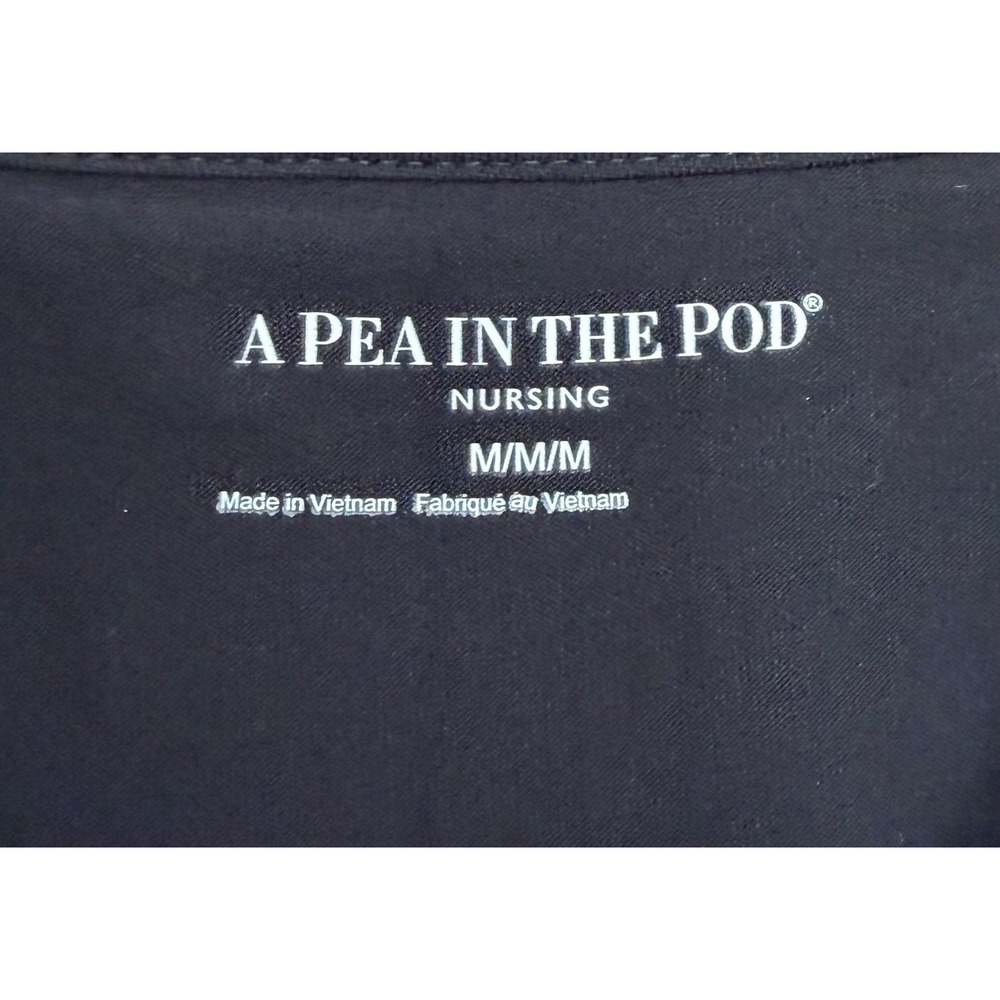 A Pea in the Pod Maternity Nursing Dress Black White Striped Comfy Stretch Size - Picture 5 of 10